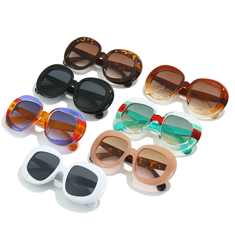 Women Simple Fashion Oval Irregular PC Sunglasses