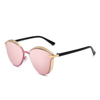 Women Simple Retro Cat Eye Colorful Sunglasses Aluminum-Magnesium Alloy Frame TAC Lens
