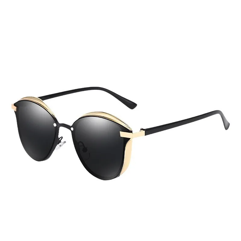 Women Simple Retro Cat Eye Colorful Sunglasses Aluminum-Magnesium Alloy Frame TAC Lens