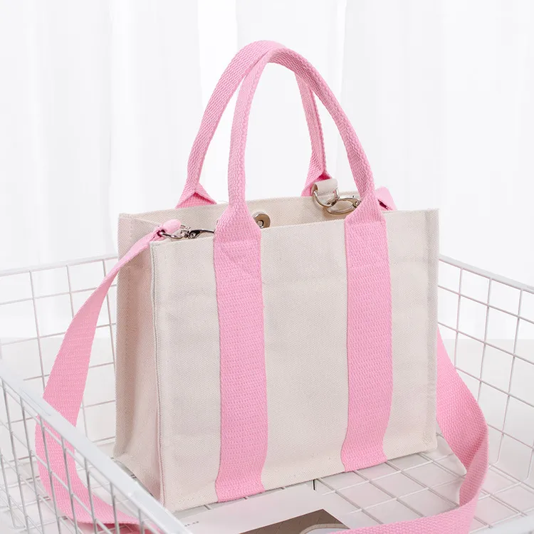 Casual Padded Canvas Tote Bag with Bottom Side