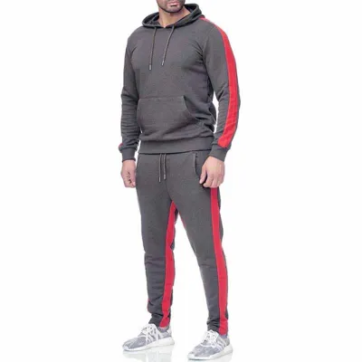 Men Autumn Fashion Leisure Sports Color Matching Long Sleeve Hoodies Trousers Sets