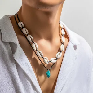 Men's Fashion Creative Shell Turquoise Necklace
