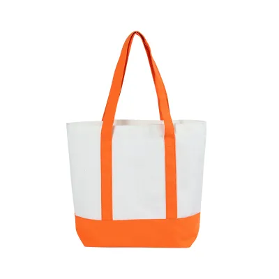 Large Capacity Contrast Stitching Canvas Tote Bag Shoulder Handbag