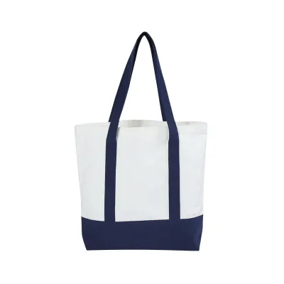 Large Capacity Contrast Stitching Canvas Tote Bag Shoulder Handbag