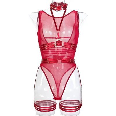 Women Sexy Mesh Perspective Lingerie Bra Set