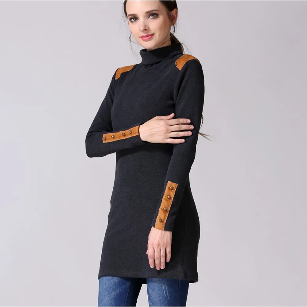 Maternity Breastfeeding Top Warm High Neck Long Sleeve Pullover