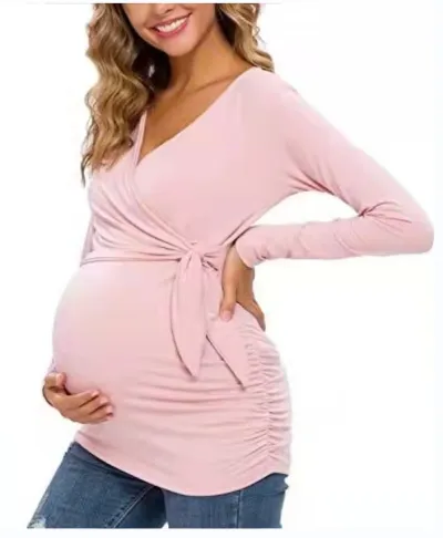 Pregnant Women Casual V-Neck Cross Breastfeeding Top