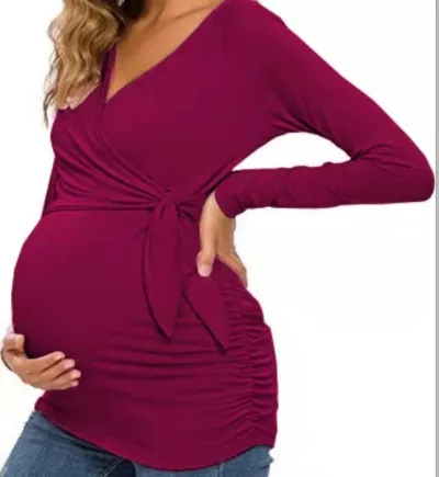 Pregnant Women Casual V-Neck Cross Breastfeeding Top
