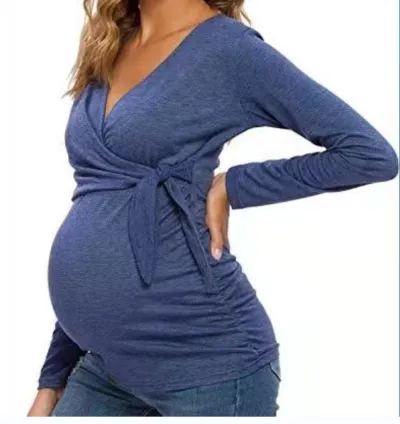 Pregnant Women Casual V-Neck Cross Breastfeeding Top