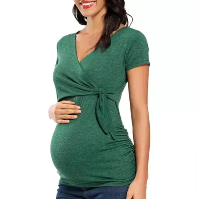 Pregnant Women Casual V-Neck Cross Breastfeeding Top