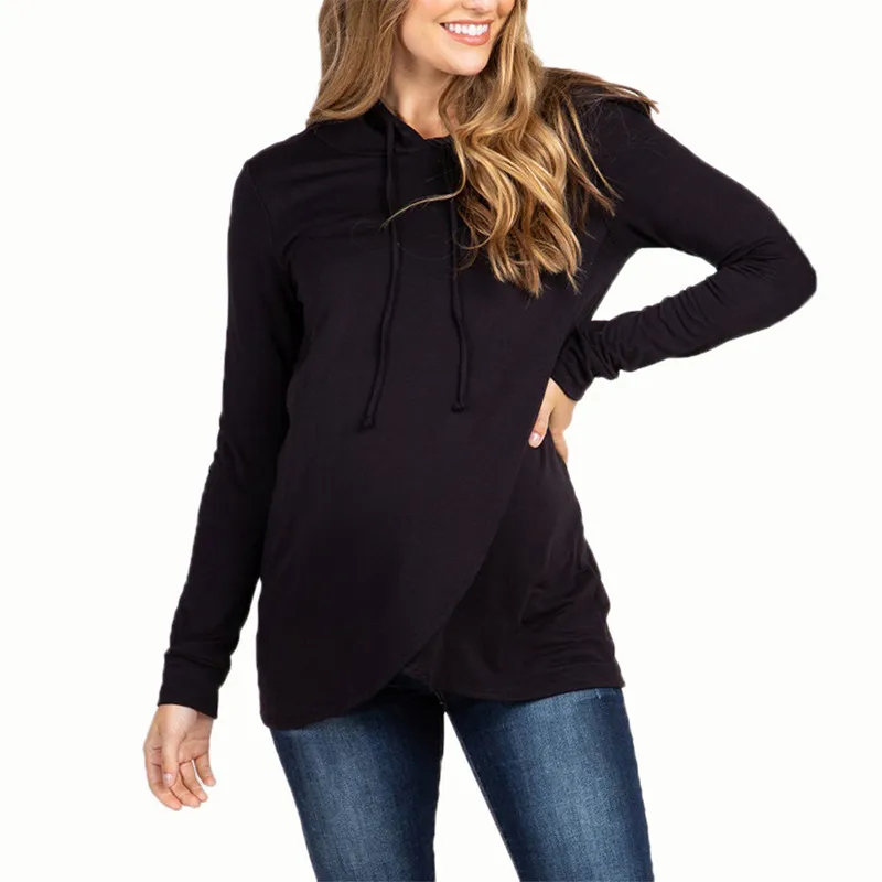 Pregnant Women Casual Hooded Pullover Top