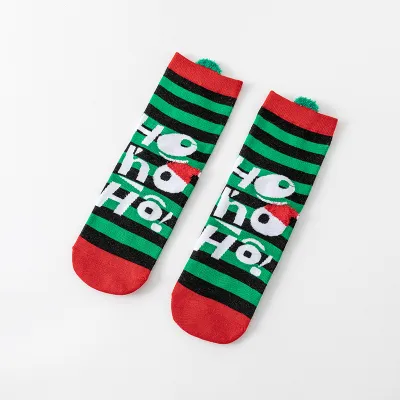 Women Cute Cartoon Christmas Snowman 3D Ear Socks