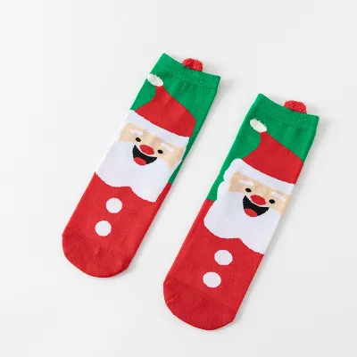 Women Cute Cartoon Christmas Snowman 3D Ear Socks