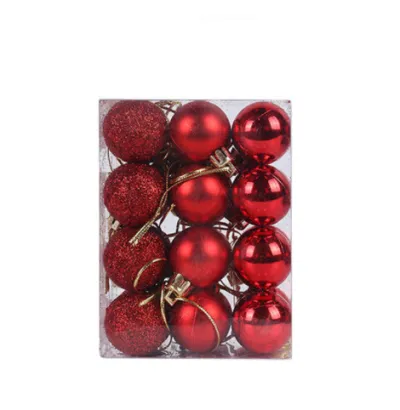 3Cm Christmas Tree Glitter Powder Plastic Color Ball Pendant Decoration