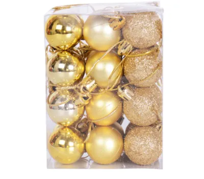 3Cm Christmas Tree Glitter Powder Plastic Color Ball Pendant Decoration