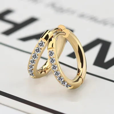 Women's Fashion Titanium Steel Geometric Zircon Earrings
