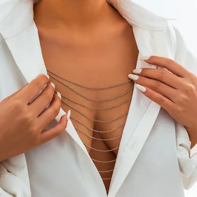 Women Fashion Sexy U-Shaped Tassel Body Chain