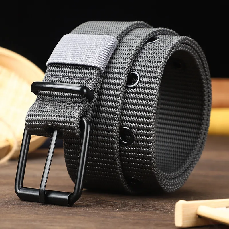 Men's Fashion Casual Square Pin Buckle Canvas Belt