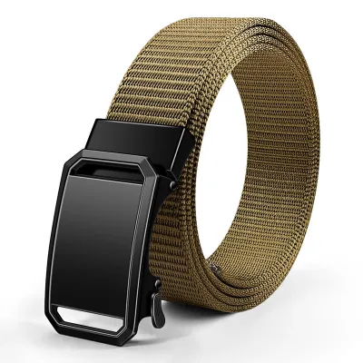 Men Fashion Casual Business Automatic Buckle Nylon Belt