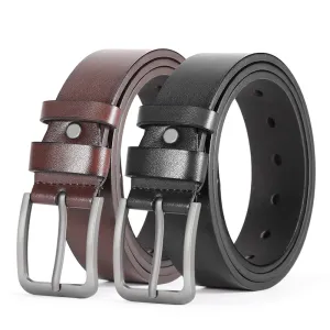Men's Fashion Casual Business Square Pin Buckle PU Belt