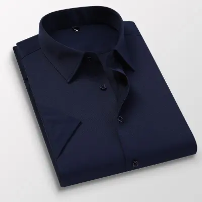 Men Fashion Slim Fit Solid Color Long Sleeve Dress Shirts with Pocket