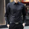 Solid Color Long Sleeve Shirt Black
