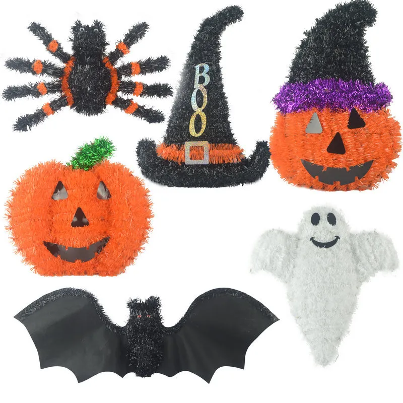 Halloween Flower Pendant Spider Wall Hanging Witch Hat Ghost Decor