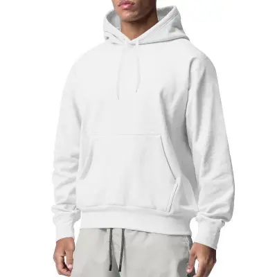Men Fall Winter Plus Size Fleece Lined Long Sleeve Sports Pullover Hoodie