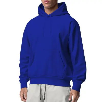 Men Fall Winter Plus Size Fleece Lined Long Sleeve Sports Pullover Hoodie