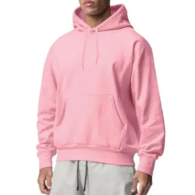 Men Fall Winter Plus Size Fleece Lined Long Sleeve Sports Pullover Hoodie