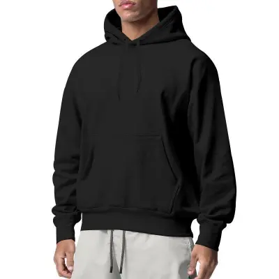 Men Fall Winter Plus Size Fleece Lined Long Sleeve Sports Pullover Hoodie