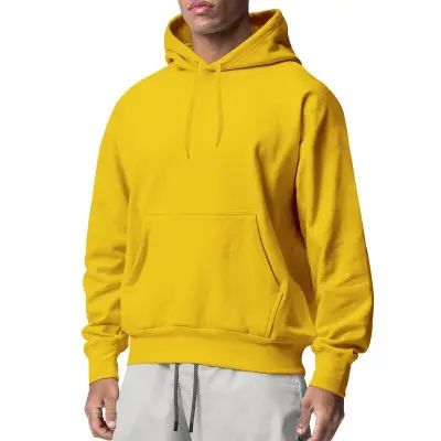 Men Fall Winter Plus Size Fleece Lined Long Sleeve Sports Pullover Hoodie