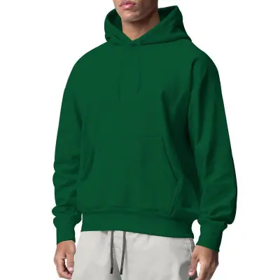 Men Fall Winter Plus Size Fleece Lined Long Sleeve Sports Pullover Hoodie