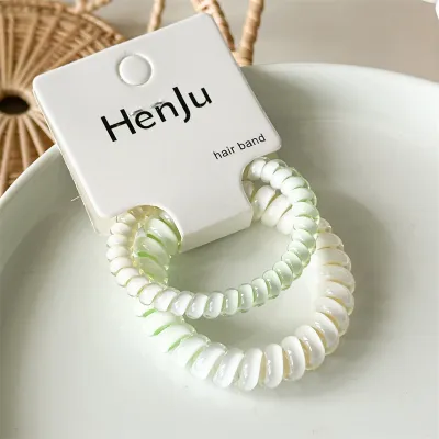 Women Fashion Multicolor Gradient Telephone Line High Elastic Hair Ring