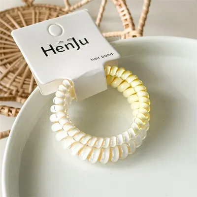 Women Fashion Multicolor Gradient Telephone Line High Elastic Hair Ring