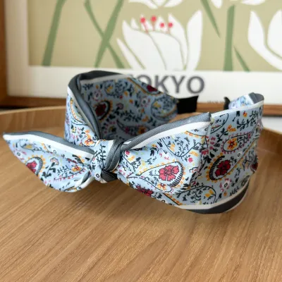 Women Fashion Colorblock Satin Fabric Wide-Brimmed Headbands