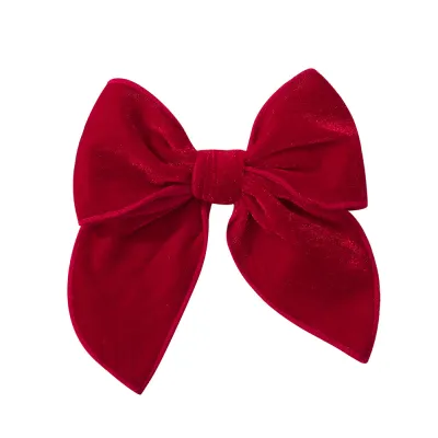 Women's Fashion Retro Bow Hairpin Cotton Linen Duckbill Clip Cute