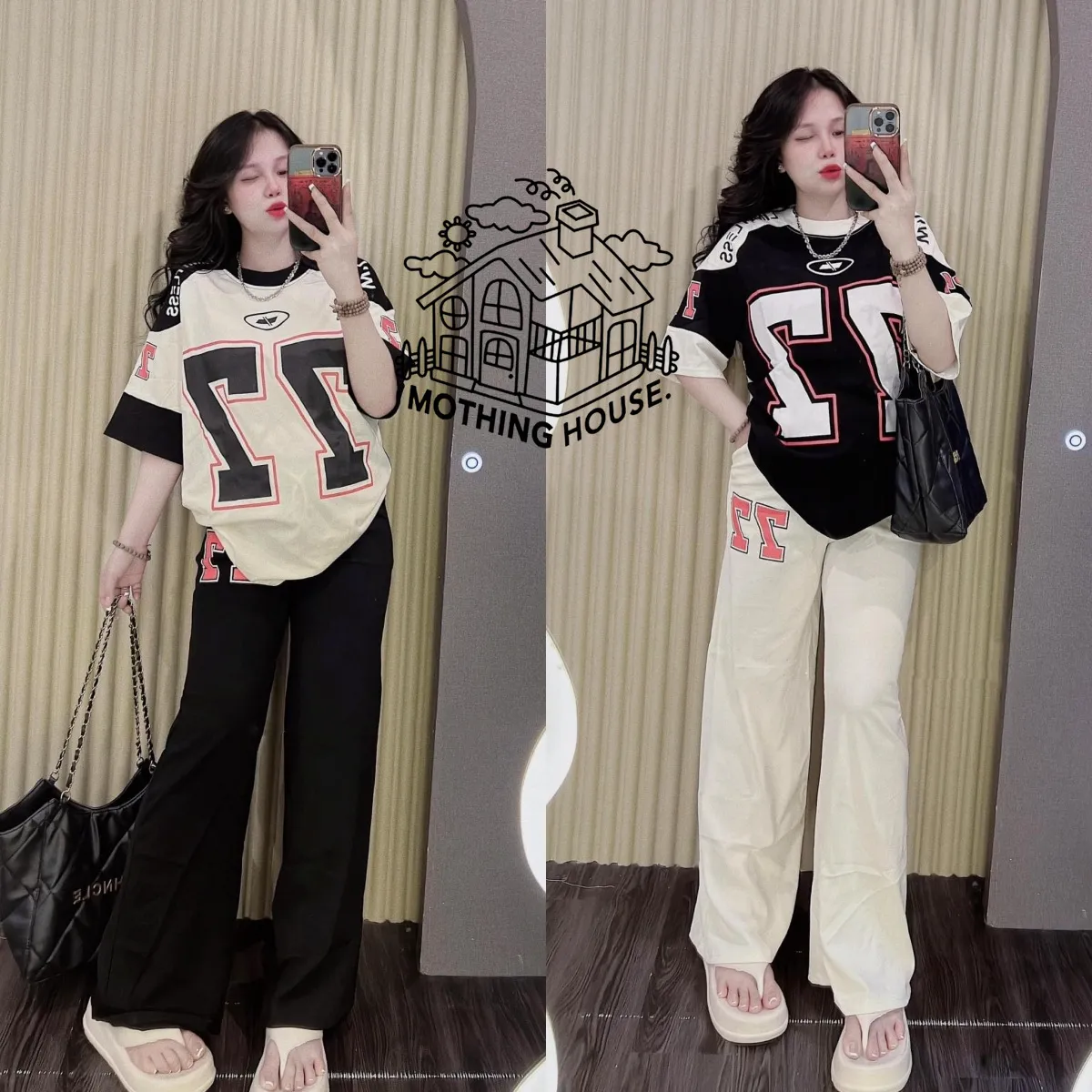 Summer Women Casual Digital Print Short-Sleeved Top Pants Two-Piece Set