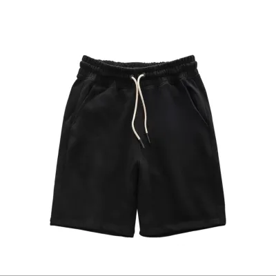 Men Fashion Casual Solid Color Drawstring Loose Fit Shorts