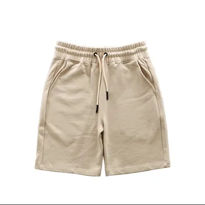 Men Fashion Casual Solid Color Drawstring Loose Fit Shorts