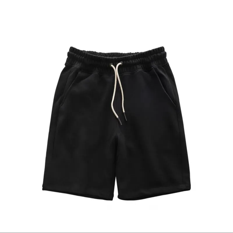 Men Fashion Casual Solid Color Drawstring Loose Fit Shorts