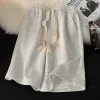 962# White Gray "Cotton Double Pocket Shorts]