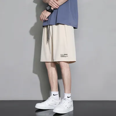 Men Fashion Casual Loose Letter Print Bermuda Shorts