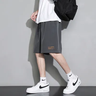 Men Fashion Casual Loose Letter Print Bermuda Shorts