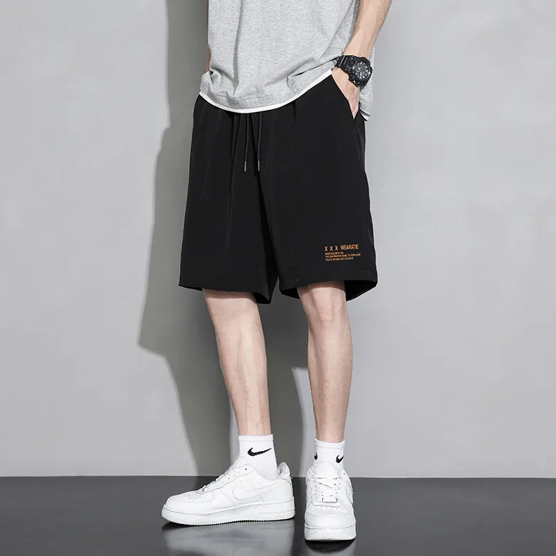 Men Fashion Casual Loose Letter Print Bermuda Shorts