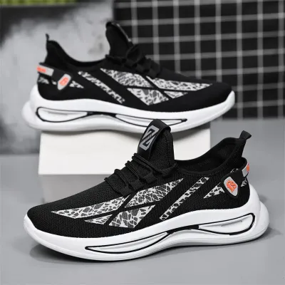 Men Fashion Sports Mesh Lace-Up Thick-Soled Sneakers