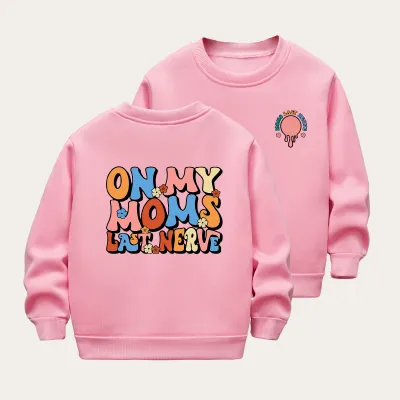 Toddler Boys Girls Kids Casual Cute Alphabet Print Fleece Long Sleeve Sweatshirts