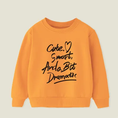 Kids Toddler Boys Girls Casual Cute Alphabet Print Fleece Long Sleeve Sweatshirt