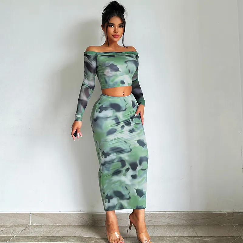 Tie Die Off Shoulder Set