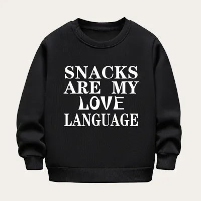 Kids Toddler Boys Girls Casual Cute Alphabet Print Fleece Long Sleeve Sweatshirt